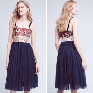 Anthropologie Tulle-Skirted Floral Dress